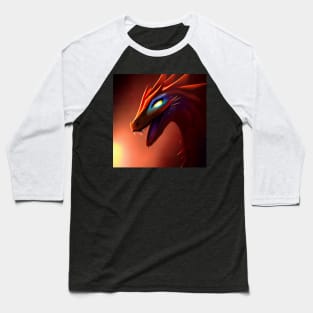 Glowing Red Serpent Dragon Baseball T-Shirt